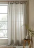 Pineapple Elephant Zanzibar Woven Stripe Voile Curtain Panel Grey - 55W X 72D (140x182cm) Image 1