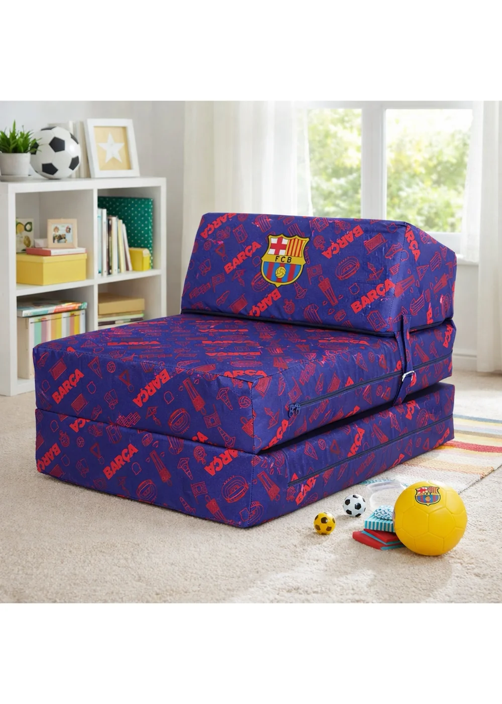 Kaikoo Blue Barca Fold Out Chair Bed Single - One Size Image 1