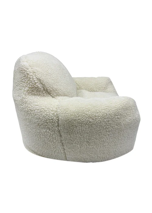 Kaikoo Cream Sherpa Fur Chair - One Size Image 4