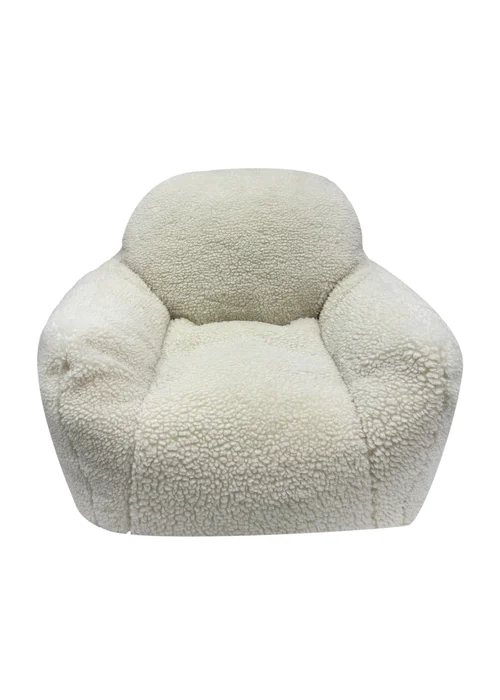 Kaikoo Cream Sherpa Fur Chair - One Size Image 2