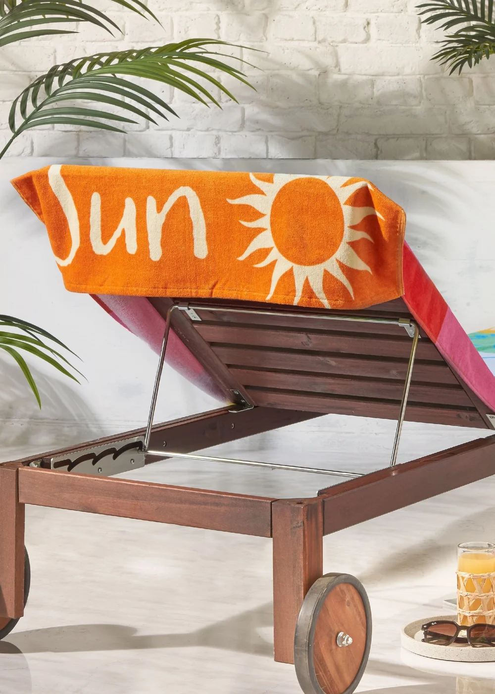 Catherine Lansfield Block Stripe Cotton Beach Sun Lounger Towel Bright - One Size Image 2