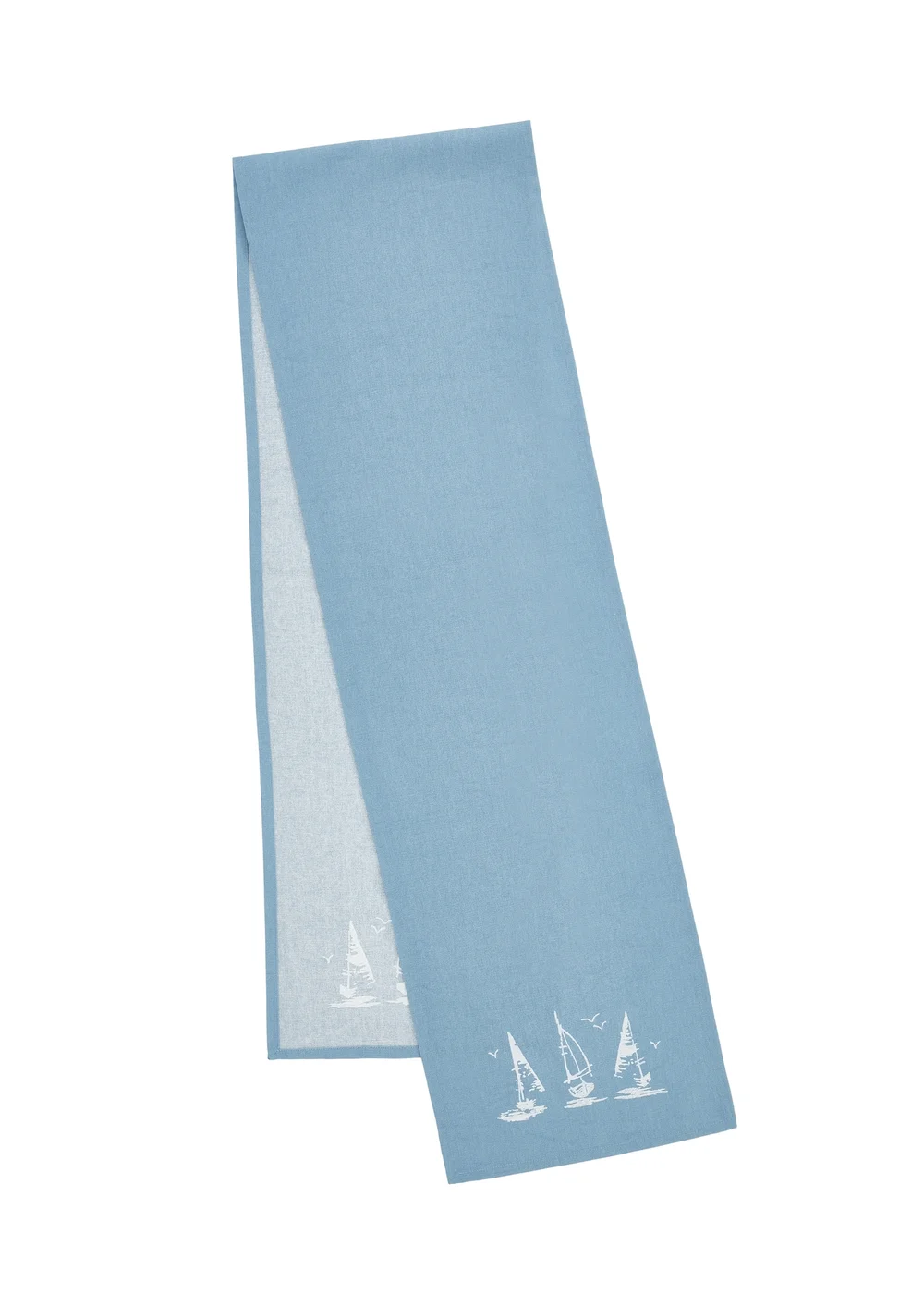 Catherine Lansfield Salcombe Boats Cotton 33x220cm Dining Table Runner Blue - One Size Image 3