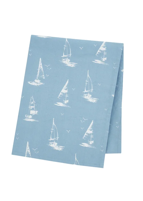 Catherine Lansfield Salcombe Boats Cotton Table Cloth Blue - 137 x 178cm Image 3