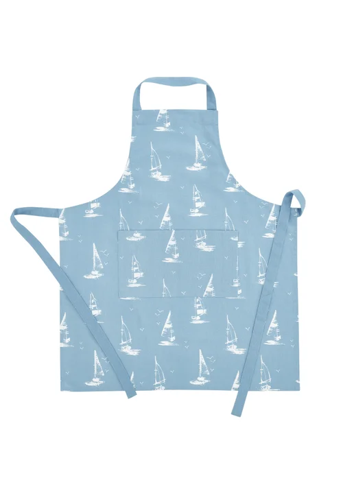 Catherine Lansfield Salcombe Boats Cotton Kitchen Adult Apron Blue - One Size Image 3
