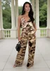 AX Paris Brown Smudge Print Strappy Tie Waist Jumpsuit - 12 Image 3