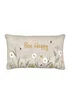 Catherine Lansfield Bee Happy Embroidered 30x50cm Cushion Natural - One Size Image 3