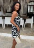 AX Paris Black & White Animal Print Racer Neck Slip Mini Dress - 16 Image 4