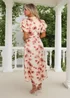 AX Paris Blush Floral Print Puff Sleeve Gathered Side Midi Dress - 14 Image 5