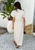 AX Paris Cream & Brown Polka Dot Flutter Sleeve Midi Dress - 12 Image 5