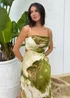 AX Paris Lime Marble Print Strappy Slip Midi Dress - 14 Image 3