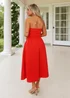 AX Paris Blood Orange Bandeau A-Line Skirt Midi Dress - 8 Image 5