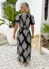 AX Paris Black & Cream Boho Print Flutter Sleeve Midi Dress - 12 Image 5