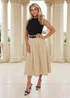 AX Paris Stone 2 In 1 Pleated Skirt Belted Midi Dress - 10 Image 3