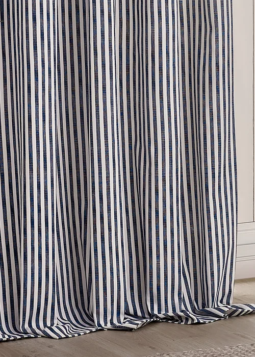 Yard Hebden 100% Cotton Blackout Navy Eyelet Curtain Pair - 90W X 90D (228x228cm Image 5