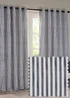 Yard Hebden 100% Cotton Blackout Navy Eyelet Curtain Pair - 46W X 54D (117x137cm Image 1