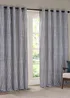Yard Hebden 100% Cotton Blackout Navy Eyelet Curtain Pair - 46W X 54D (117x137cm Image 2
