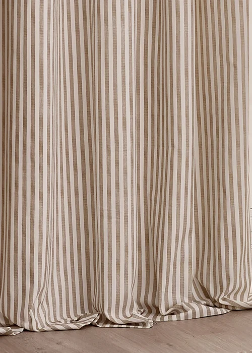 Yard Hebden 100% Cotton Blackout Natural Eyelet Curtain Pair - 66W X 72D (168x183cm) Image 5