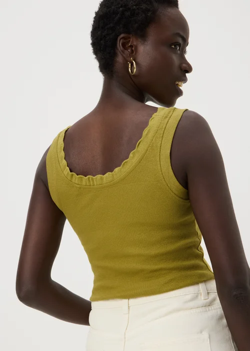 Olive Scallop Neck Vest Top - 20 Image 2