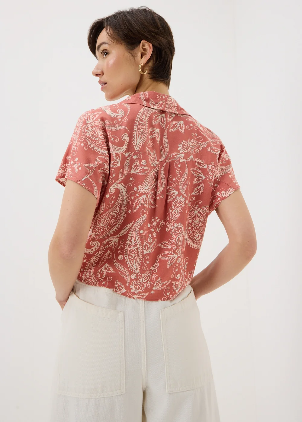Pink Paisley Tie Front Co Ord Shirt - 22 Image 2