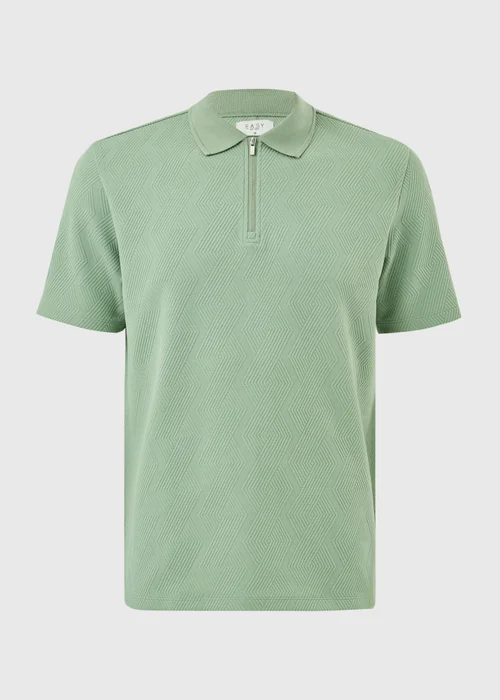 Iceberg Green Diamond Textured Co Ord Polo Shirt - 2XL Image 4