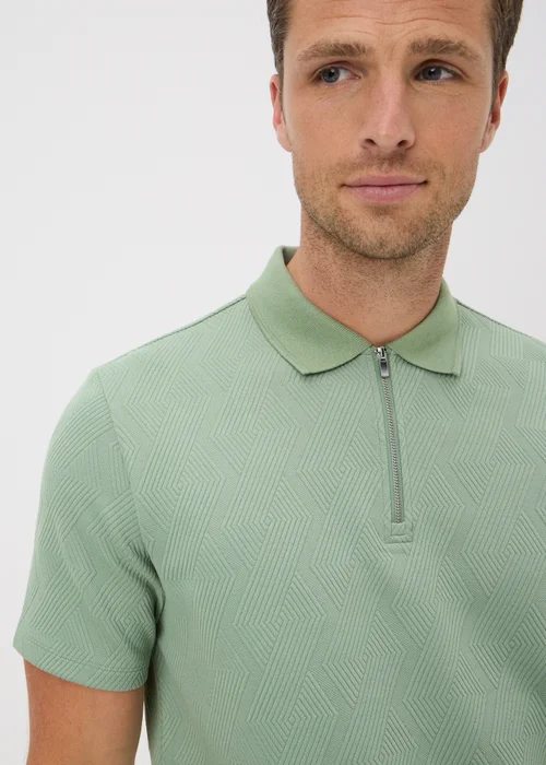 Iceberg Green Diamond Textured Co Ord Polo Shirt - 2XL Image 3