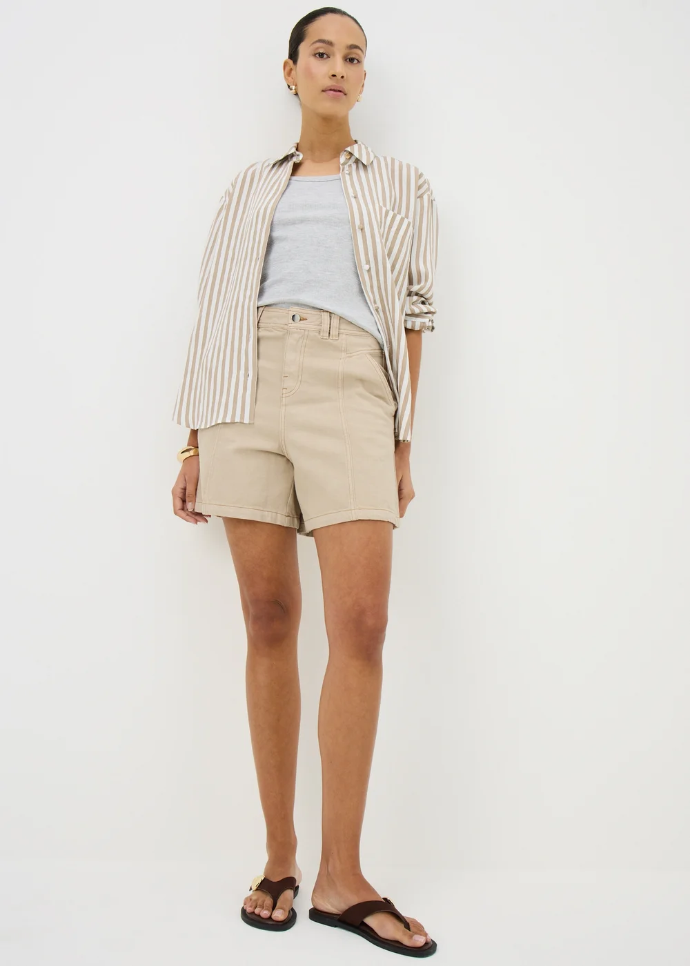 Ecru Denim City Shorts - 16 Image 1