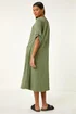 Roman Khaki Textured A-Line Midi Dress - 14 Image 3