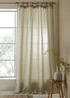 Pineapple Elephant Zanzibar Woven Stripe Voile Curtain Panel Green - 55W X 72D (140x182cm) Image 1