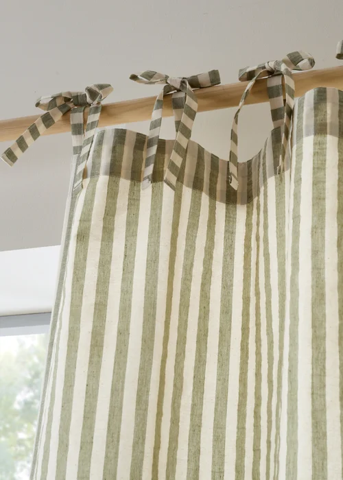 Pineapple Elephant Zanzibar Woven Stripe Voile Curtain Panel Green - 55W X 72D (140x182cm) Image 3