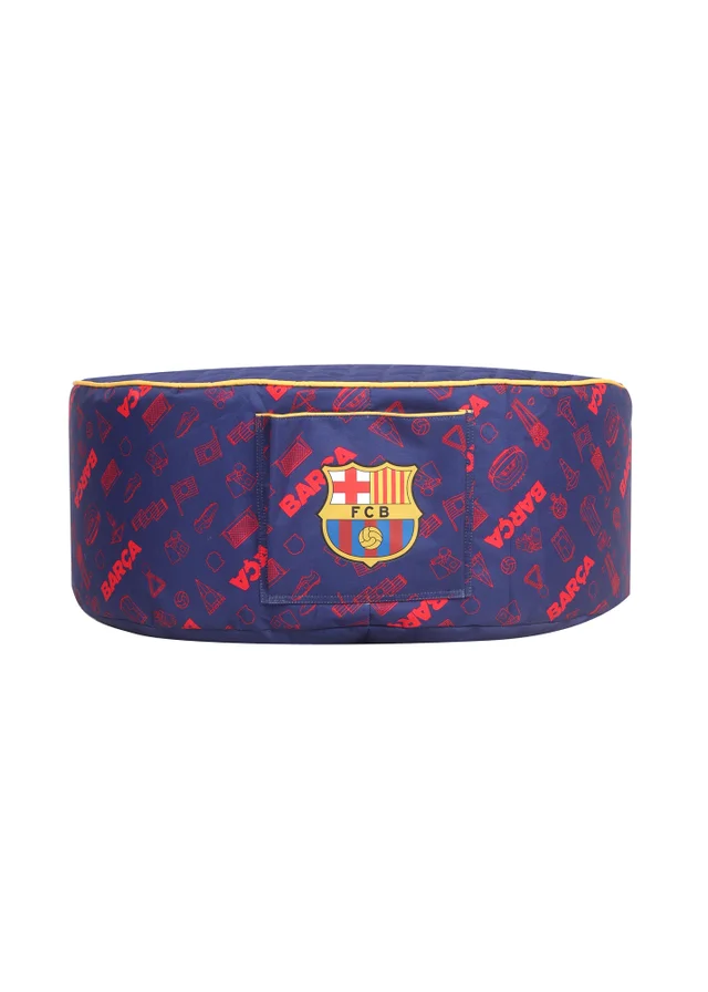 Kaikoo Blue Barca Print Drum with Quilted Top and Pocket