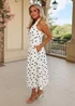 AX Paris Cream & Black Polka Dot Tie Halter Neck Midi Dress - 16 Image 5