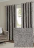 Paoletti Lustre Velvet Room Darkening Pewter Eyelet Curtain Pair - 46W X 54D (117x137cm Image 1