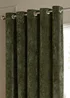 Paoletti Lustre Velvet Room Darkening Malachite Green Eyelet Curtain Pair - 46W X 54D (117x137cm Image 3