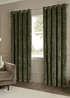 Paoletti Lustre Velvet Room Darkening Malachite Green Eyelet Curtain Pair - 46W X 54D (117x137cm Image 2