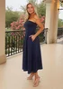 AX Paris Navy Bandeau A-Line Skirt Midi Dress - 12 Image 5