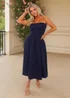 AX Paris Navy Bandeau A-Line Skirt Midi Dress - 12 Image 4