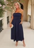 AX Paris Navy Bandeau A-Line Skirt Midi Dress - 12 Image 1