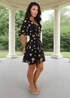 AX Paris Black & Stone Polka Dot Puff Sleeve Mini Dress - 8 Image 4