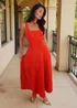 AX Paris Blood Orange Square Neck A-line Midi Dress - 8 Image 3