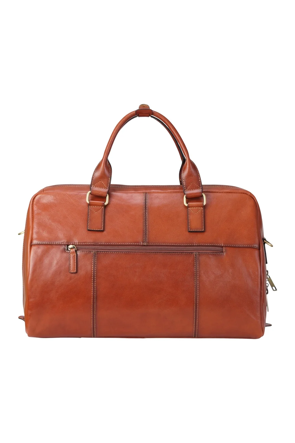 Infinity Leather Tan Atlas Black Holdall Bag - One Size Image 2