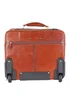 Infinity Leather Tan Nomad Wheel Laptop Briefcase Pilot Bag - One Size Image 5