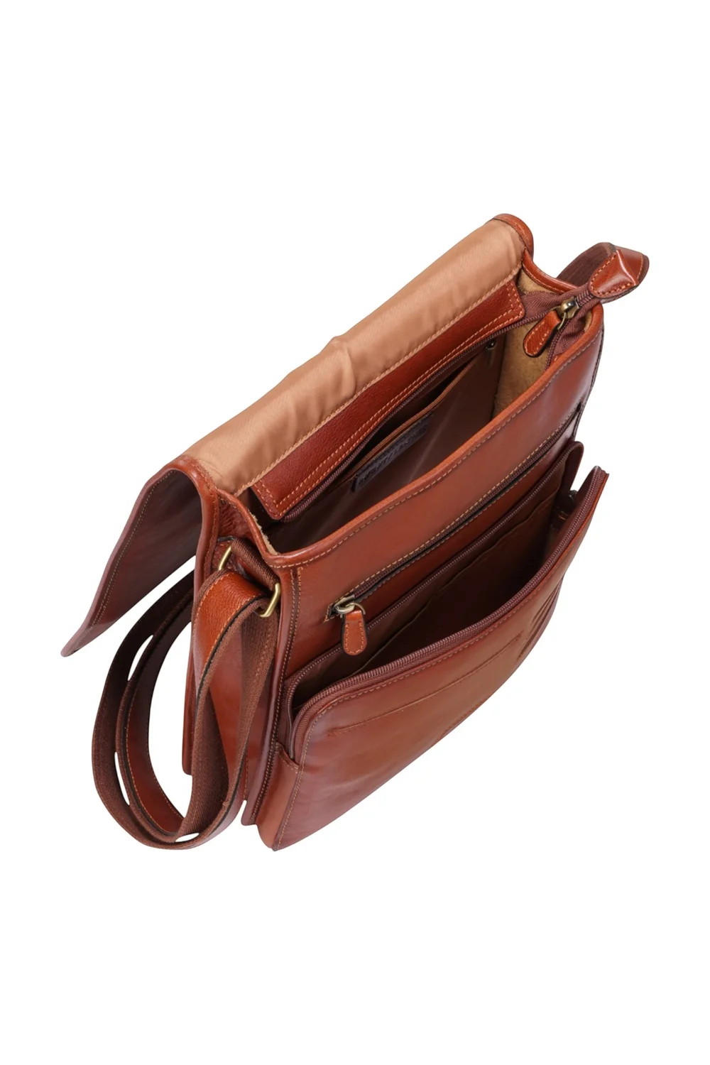 Infinity Leather Tan Ranger Vintage Messenger Shoulder Bag - One Size Image 4