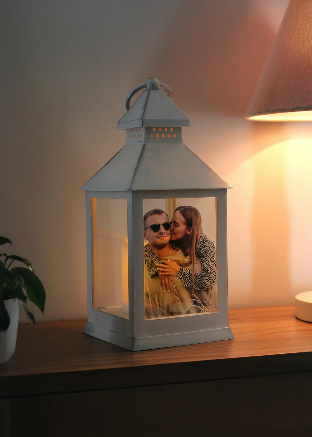 Personalised Memento Company Photo Upload White LED Lantern White - One Size Image 1