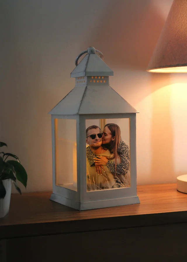 Personalised Memento Company Photo Upload White LED Lantern White