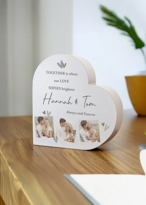 Personalised Memento Company Photo Upload Grey Heart Ornament Grey - One Size Image 3