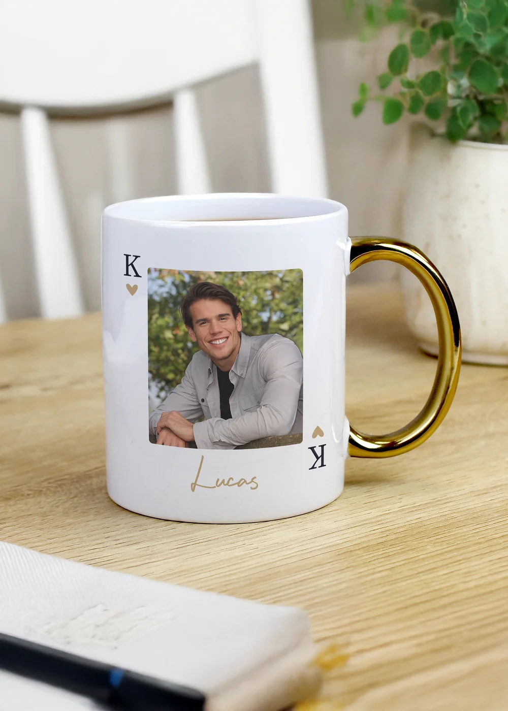 Personalised Memento Company Photo Upload King Gold Handle Mug - One Size Image 1