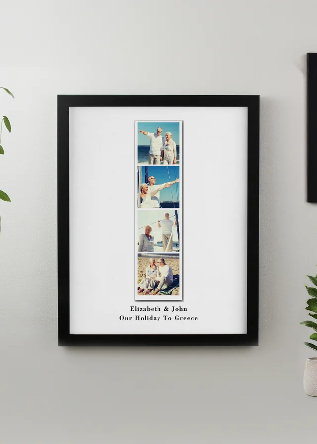 Personalised Memento Company Photo Upload Strip Black Poster Frame White