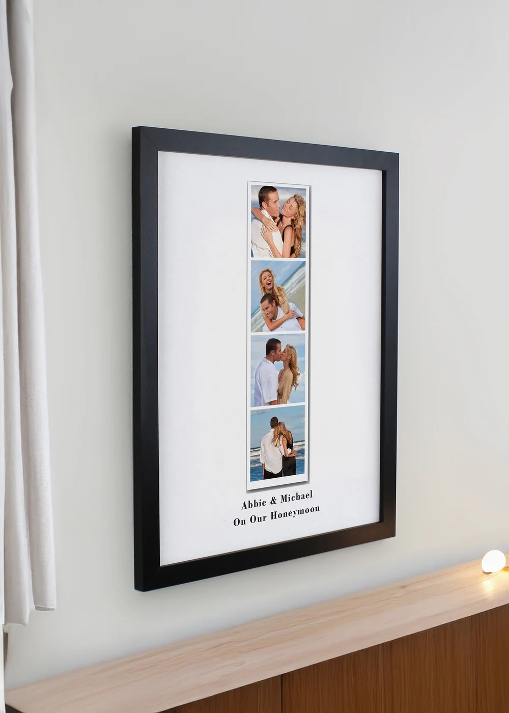 Personalised Memento Company Photo Upload Strip Black Poster Frame White - One Size Image 2