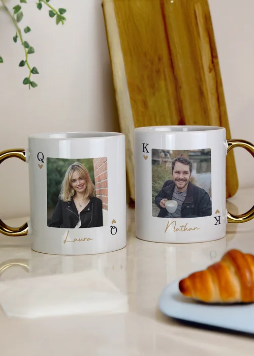 Personalised Memento Company Photo Upload Queen Gold Handle Mug White - One Size Image 3