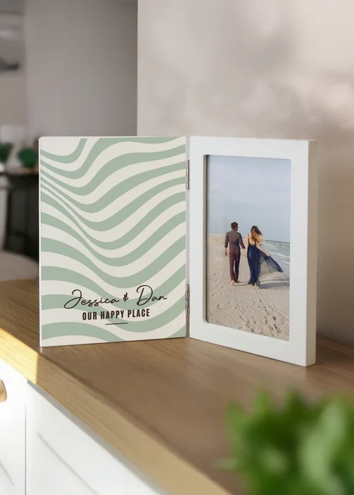 Personalised Memento Company Wooden Hinged 6x4 Photo Frame Multi Colour - One Size Image 1